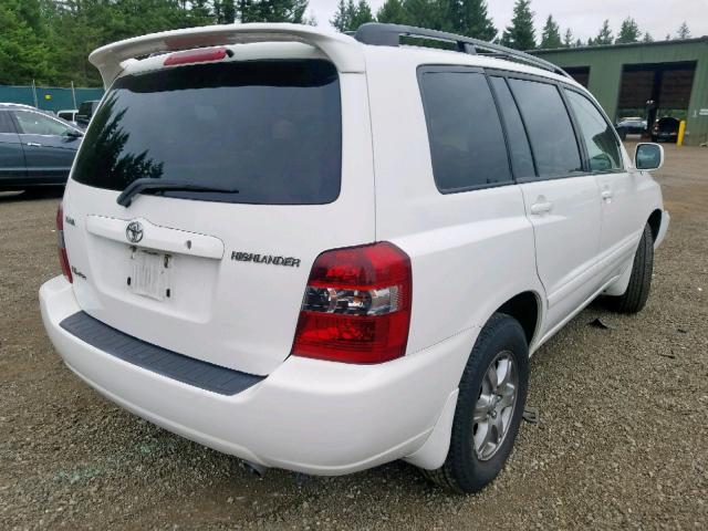 JTEEP21A840019353 - 2004 TOYOTA HIGHLANDER WHITE photo 4