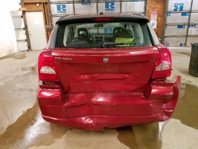 1B3HB28B88D684400 - 2008 DODGE CALIBER RED photo 9