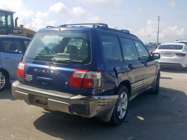 JF1SF65542H753166 - 2002 SUBARU FORESTER S BLUE photo 4