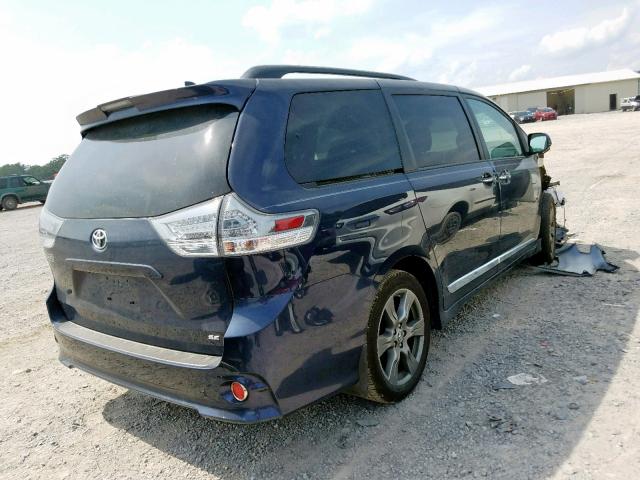 5TDXZ3DC4KS002960 - 2019 TOYOTA SIENNA SE BLUE photo 4