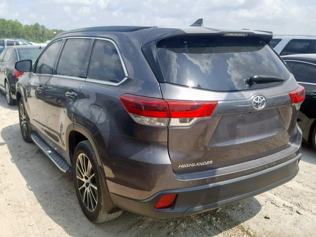 5TDKZRFH0JS281392 - 2018 TOYOTA HIGHLANDER GRAY photo 3