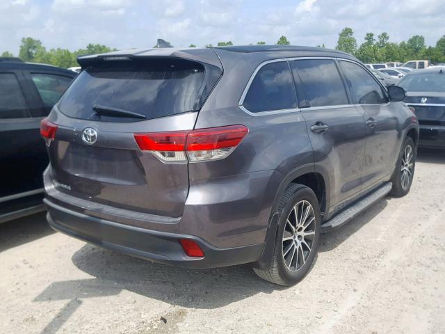 5TDKZRFH0JS281392 - 2018 TOYOTA HIGHLANDER GRAY photo 4