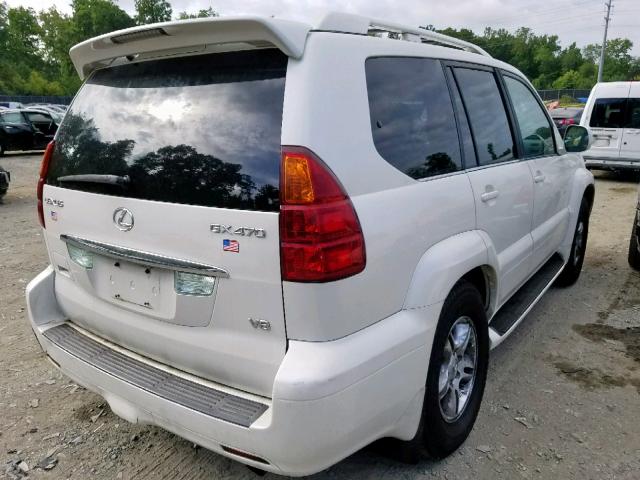 JTJBT20X340062830 - 2004 LEXUS GX 470 WHITE photo 4