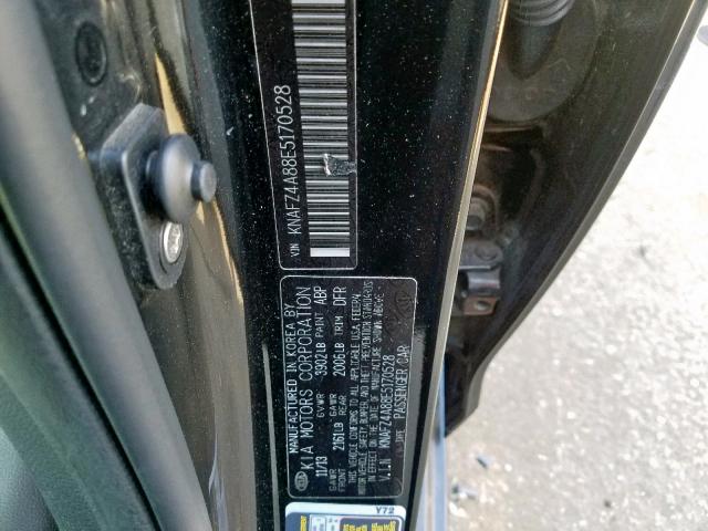 KNAFZ4A88E5170528 - 2014 KIA FORTE EX BLACK photo 10