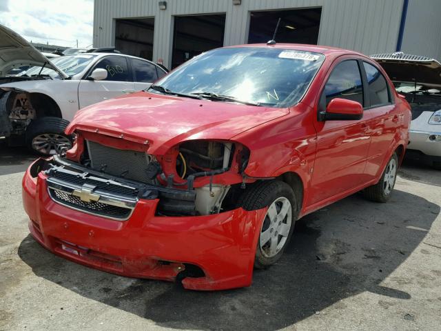 KL1TD56E79B400311 - 2009 CHEVROLET AVEO LS RED photo 2