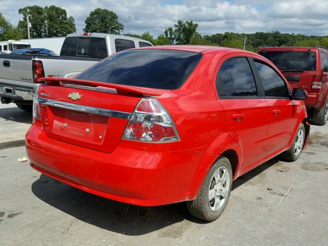 KL1TD56E79B400311 - 2009 CHEVROLET AVEO LS RED photo 4