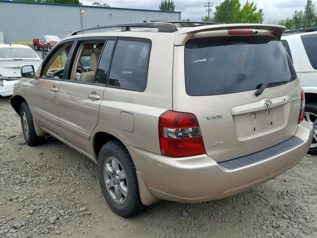 JTEHD21AX40028643 - 2004 TOYOTA HIGHLANDER BEIGE photo 3