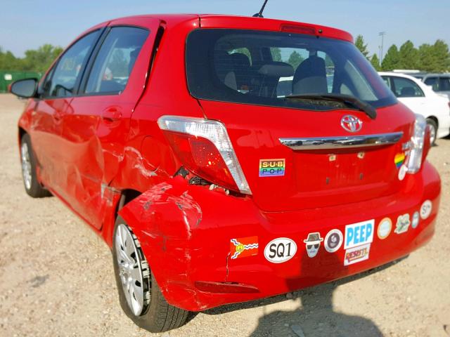 VNKKTUD37EA008150 - 2014 TOYOTA YARIS RED photo 3