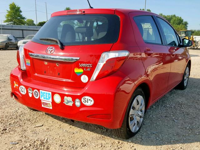 VNKKTUD37EA008150 - 2014 TOYOTA YARIS RED photo 4