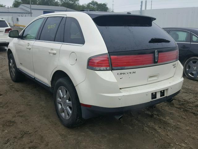 2LMDU88C67BJ26360 - 2007 LINCOLN MKX WHITE photo 3