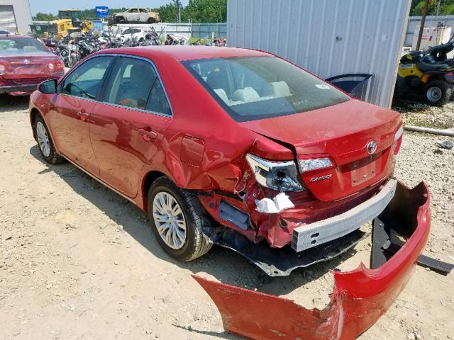 4T4BF1FKXCR199174 - 2012 TOYOTA CAMRY BASE RED photo 3