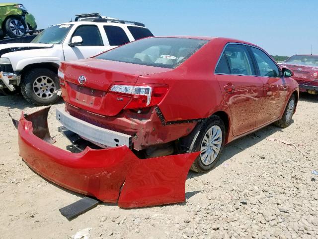 4T4BF1FKXCR199174 - 2012 TOYOTA CAMRY BASE RED photo 4