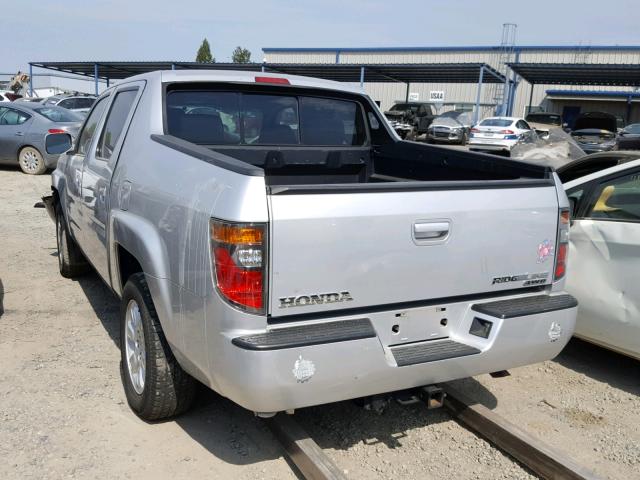 2HJYK16456H547164 - 2006 HONDA RIDGELINE SILVER photo 3