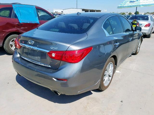 JN1BV7AP1EM673901 - 2014 INFINITI Q50 BASE GRAY photo 4