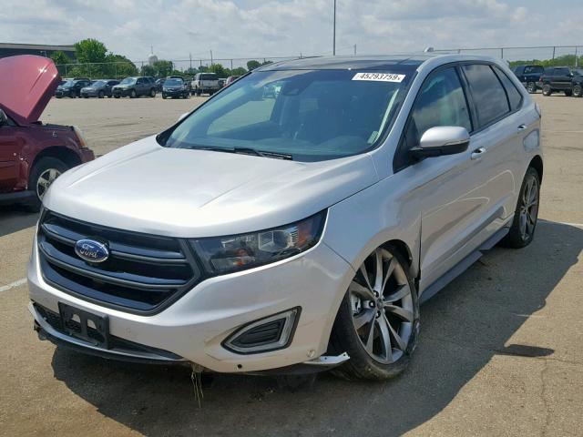 2FMPK4AP8GBC50859 - 2016 FORD EDGE SPORT SILVER photo 2