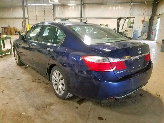 1HGCR2F84EA106174 - 2014 HONDA ACCORD EXL BLUE photo 3