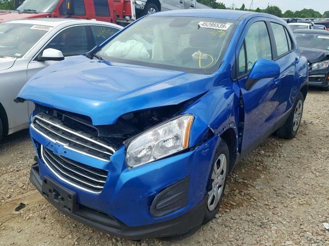 KL7CJKFB3GB701190 - 2016 CHEVROLET TRAX BLUE photo 2