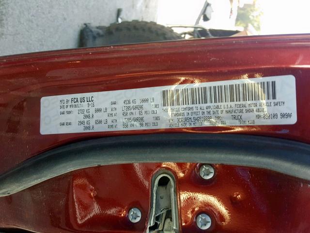 3C6UR5ML5HG516698 - 2017 RAM 2500 SLT 栗色 照片 10