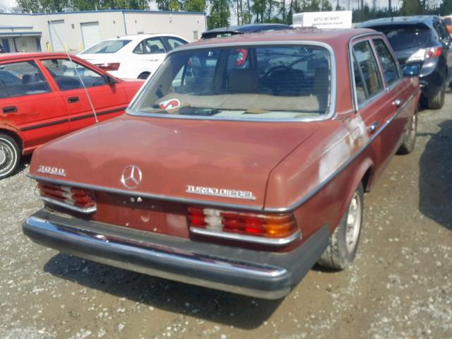 WDBAB33A2EA025440 - 1984 MERCEDES-BENZ 300 DT RED photo 4