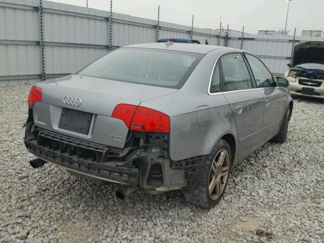 WAUDF78E97A224278 - 2007 AUDI A4 2.0T QU GRAY photo 4