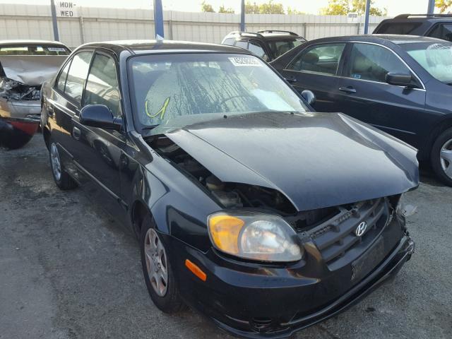 KMHCG45C44U560441 - 2004 HYUNDAI ACCENT GL BLACK photo 1