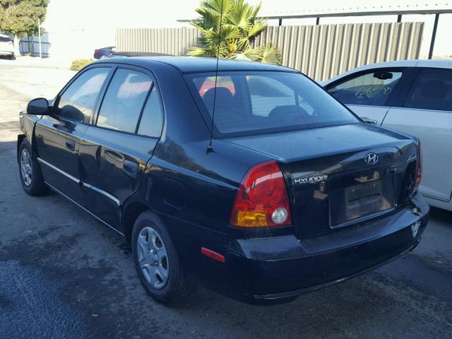 KMHCG45C44U560441 - 2004 HYUNDAI ACCENT GL BLACK photo 3