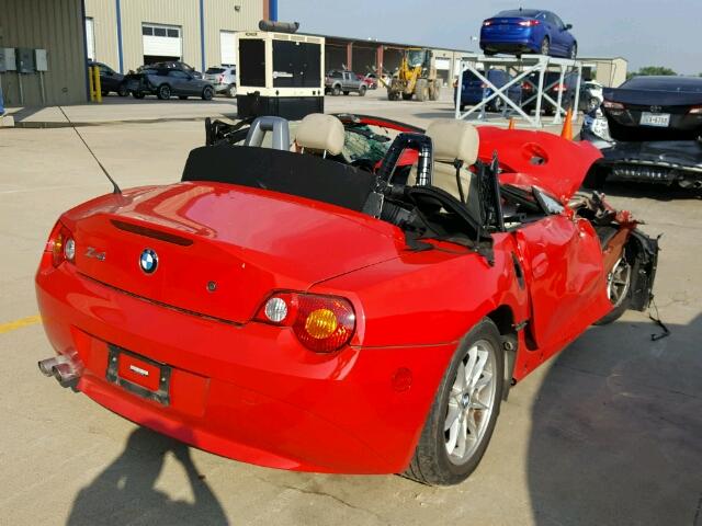 4USBT33453LR65031 - 2003 BMW Z4 2.5 RED photo 4