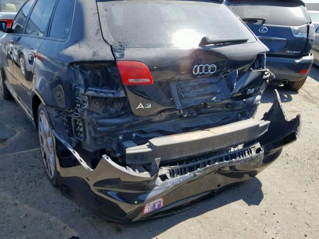 WAUKD78P37A030120 - 2007 AUDI A3 S-LINE BLACK photo 9