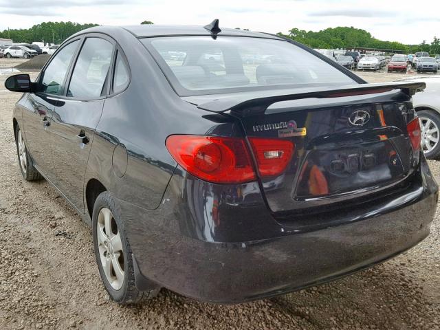 KMHDU46D99U664760 - 2009 HYUNDAI ELANTRA GL BLACK photo 3