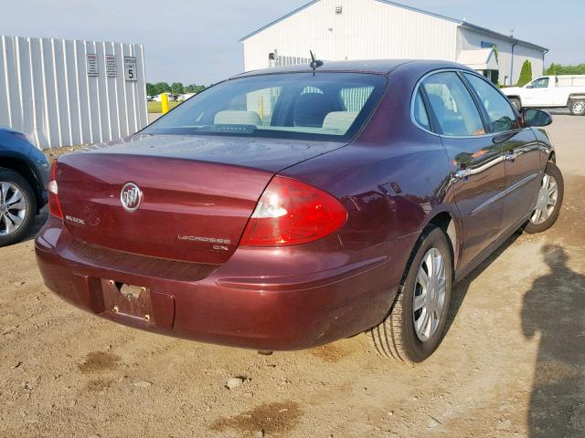 2G4WC582571209104 - 2007 BUICK LACROSSE C MAROON photo 4