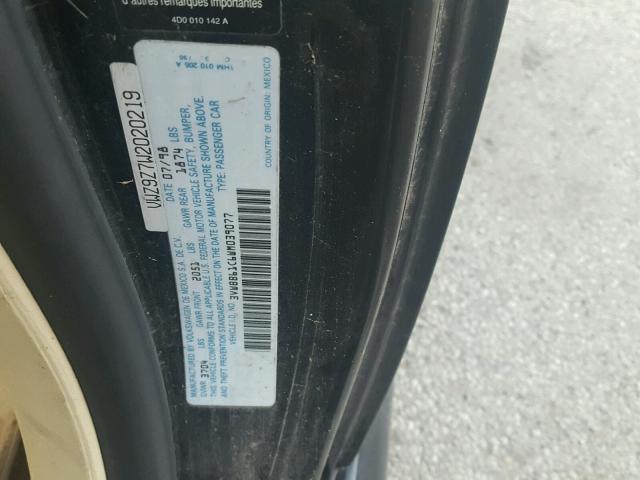 3VWBB61C6WM039077 - 1998 VOLKSWAGEN NEW BEETLE Qara foto 10