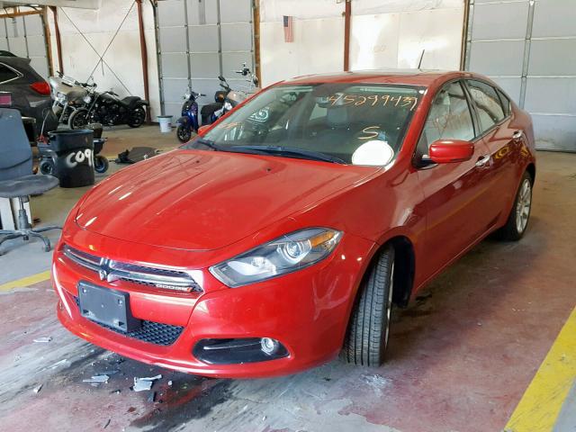 1C3CDFCB5ED768529 - 2014 DODGE DART LIMIT RED photo 2