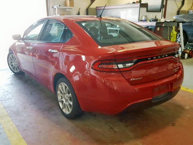 1C3CDFCB5ED768529 - 2014 DODGE DART LIMIT RED photo 3