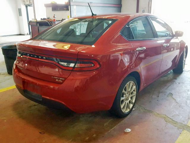 1C3CDFCB5ED768529 - 2014 DODGE DART LIMIT RED photo 4