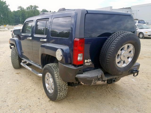 5GTEN13E388175496 - 2008 HUMMER H3 BLUE photo 3