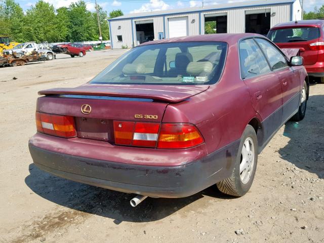 JT8BF22G3V0041189 - 1997 LEXUS ES 300 RED photo 4