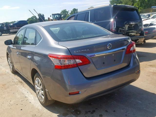 3N1AB7AP0FY306961 - 2015 NISSAN SENTRA S GRAY photo 3