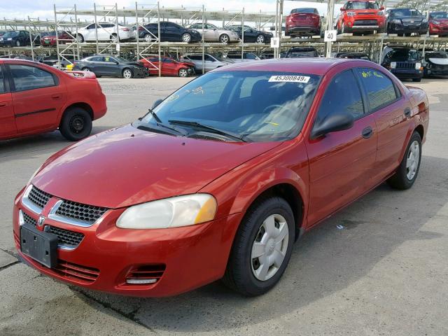 1B3EL36XX4N389419 - 2004 DODGE STRATUS SE RED photo 2