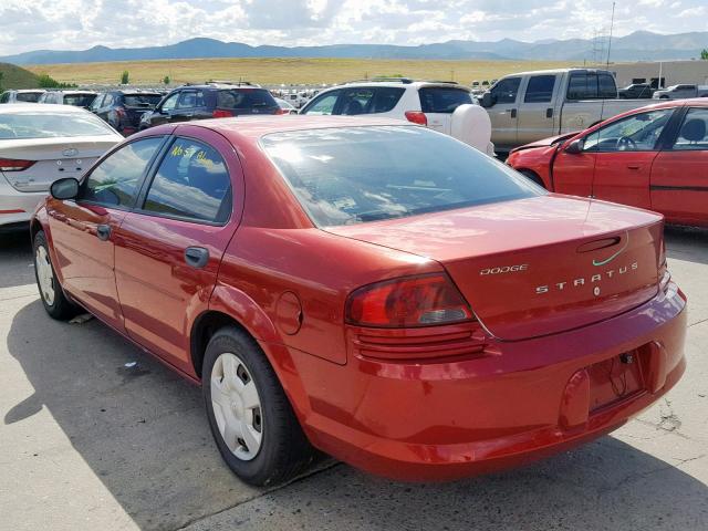 1B3EL36XX4N389419 - 2004 DODGE STRATUS SE RED photo 3