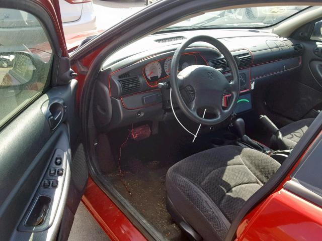 1B3EL36XX4N389419 - 2004 DODGE STRATUS SE RED photo 9