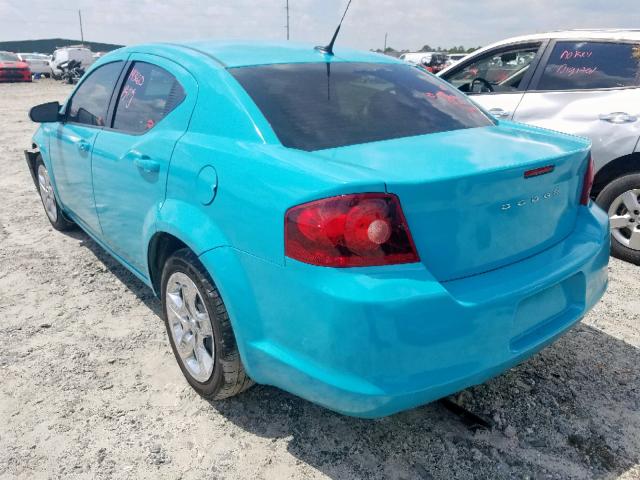 1B3BD4FB8BN541866 - 2011 DODGE AVENGER EX TURQUOISE photo 3