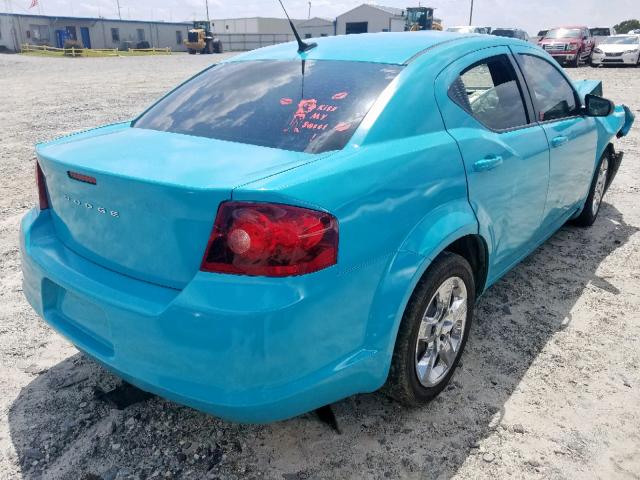 1B3BD4FB8BN541866 - 2011 DODGE AVENGER EX TURQUOISE photo 4