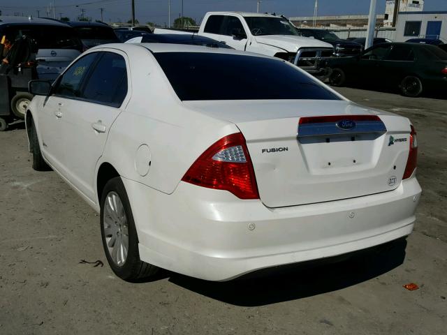 3FADP0L3XCR200753 - 2012 FORD FUSION HYB WHITE photo 3