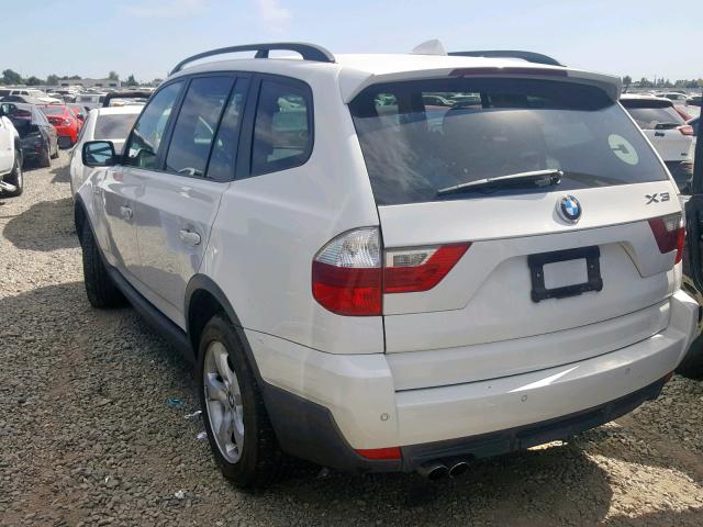 WBXPC93487WF05709 - 2007 BMW X3 3.0SI WHITE photo 3