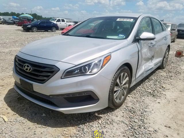 5NPE34AFXFH079096 - 2015 HYUNDAI SONATA SPO SILVER photo 2