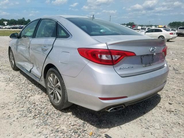 5NPE34AFXFH079096 - 2015 HYUNDAI SONATA SPO SILVER photo 3