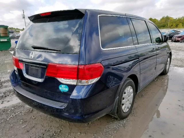 5FNRL38288B025411 - 2008 HONDA ODYSSEY LX BLUE photo 4