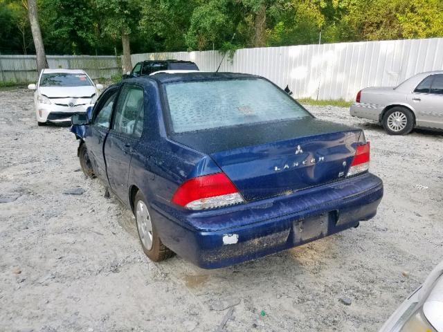 JA3AJ26E73U028535 - 2003 MITSUBISHI LANCER ES BLUE photo 3