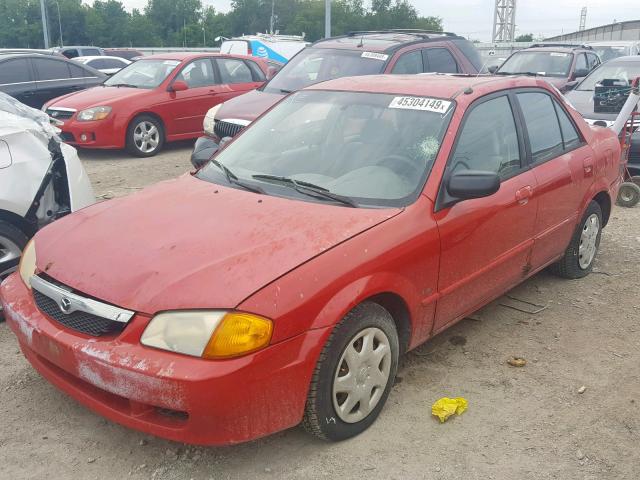 JM1BJ2223Y0249274 - 2000 MAZDA PROTEGE DX RED photo 2