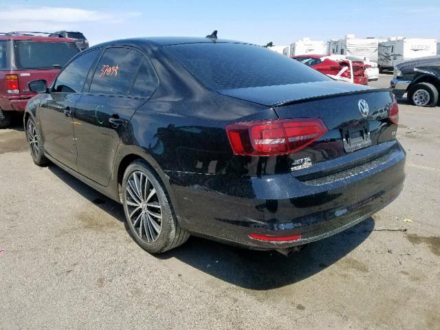 3VWD17AJ7GM277490 - 2016 VOLKSWAGEN JETTA SPOR BLACK photo 3